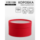 Подарочная коробка круглая, красная, завальцованная с окном, 18×10 см
