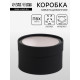 Подарочная коробка круглая, чёрная, завальцованная с окном, 16×11 см