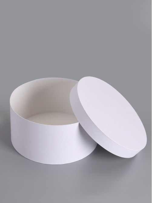 Коробка круглая подарочная, белая, 30×15 см