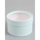 Подарочная коробка круглая, лагуна, завальцованная с окном, 16×11 см