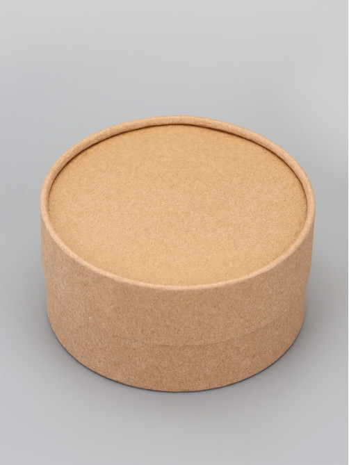 Коробка круглая подарочная, завальцованная крафт, 12×6 см