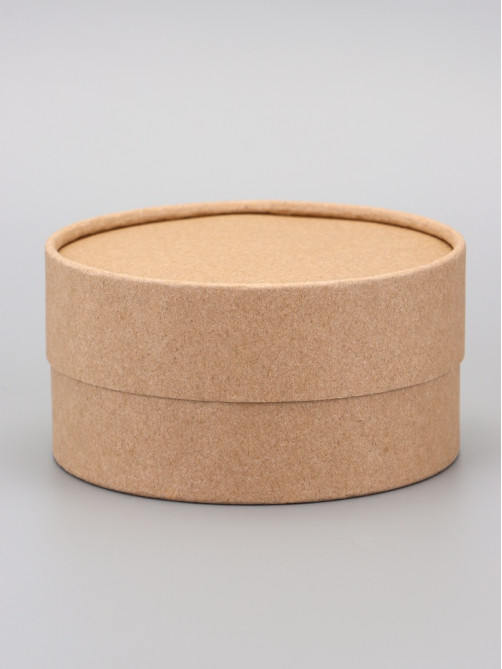 Коробка круглая подарочная, завальцованная крафт, 12×6 см