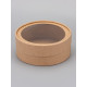 Коробка круглая подарочная, завальцованная с окном, крафт, 15×6 см