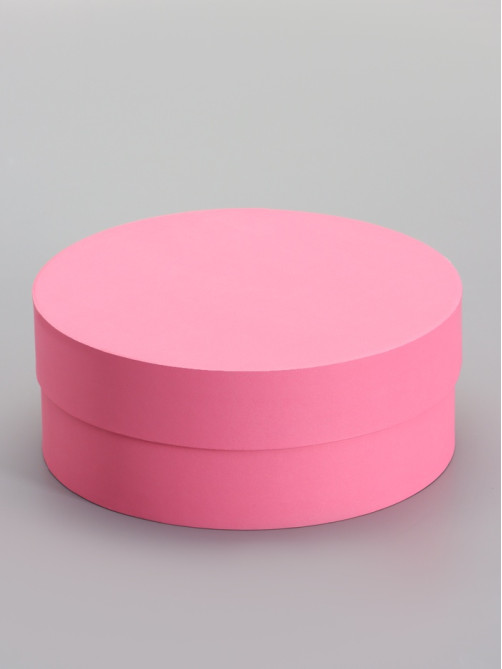 Коробка круглая подарочная розовая, 20×8 см