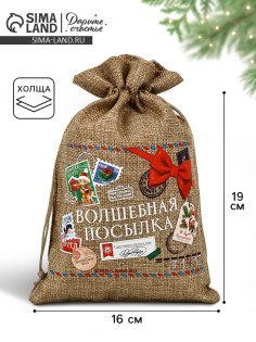 Мешок с термонаклейкой «Новогодняя посылка», 16×24 см