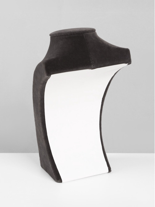Бюст для украшений QF, 12×6×19 см, h=19 см, флок, серый графит