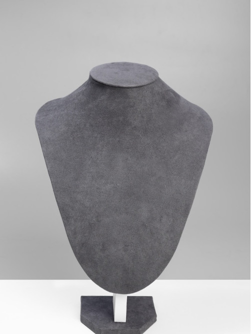 Бюст для украшений QF, 20×8×29 см, h=29 см, флок, серый графит