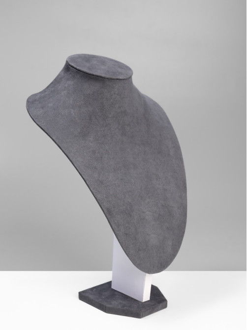 Бюст для украшений QF, 20×8×29 см, h=29 см, флок, серый графит