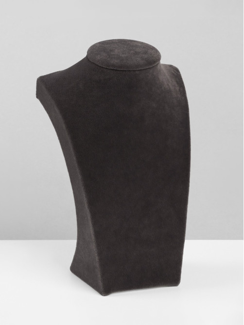 Бюст для украшений QF, 12×6×19 см, h=19 см, флок, серый графит