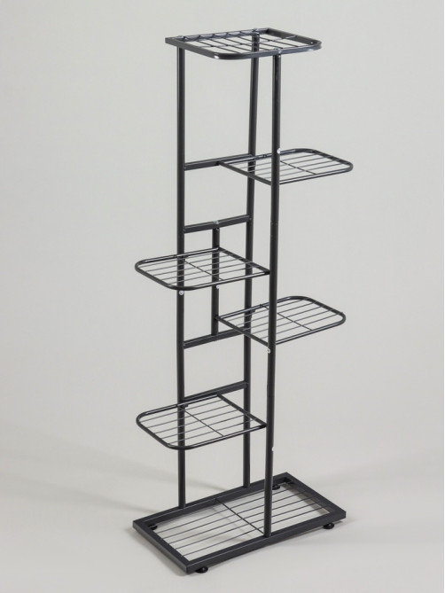 Подставка для цветов Greengo, 6 полок, 44×22×105 см, напольная, металл, тёмно-серая