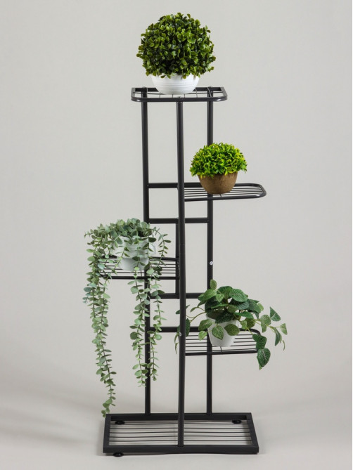 Подставка для цветов Greengo, 5 полок, 44×22×95 см, напольная, металл, тёмно-серая