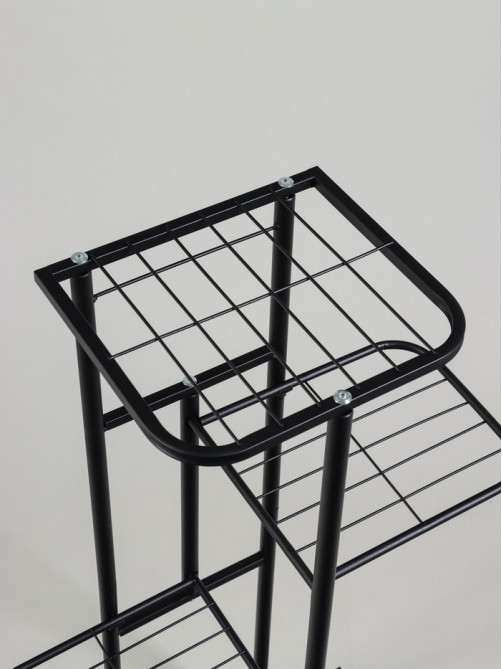 Подставка для цветов Greengo, 4 полки, 43×22×82 см, напольная, металл, чёрная