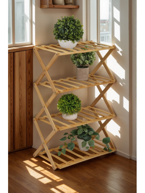 Стеллаж универсальный, 4 полки, 50×25×68 см, напольный, открытый, Greengo