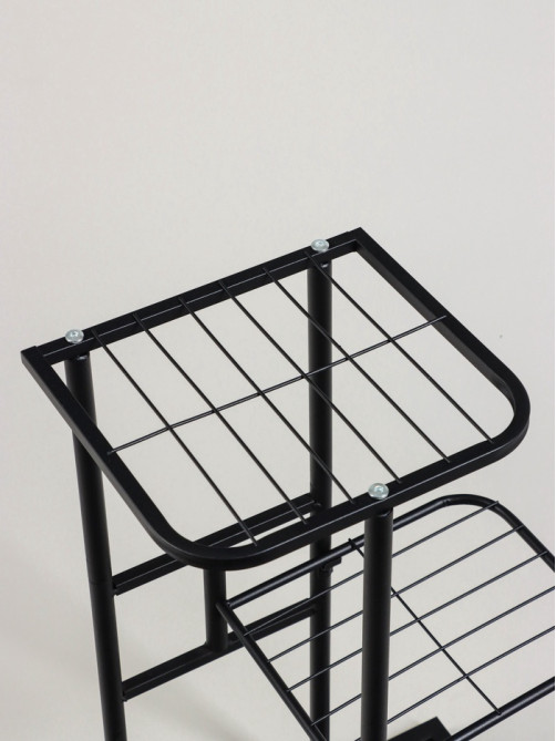 Подставка для цветов Greengo, 3 полки, 43×22×57 см, напольная, металл, чёрная