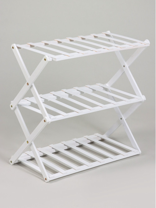 Подставка для цветов Greengo, 3 полки, 50×25×46 см, напольная, бамбук, белая