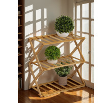 Подставка для цветов Greengo, 3 полки, 50×25×46 см, напольная, бамбук