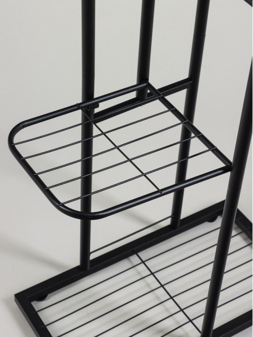 Подставка для цветов Greengo, 4 полки, 43×22×82 см, напольная, металл, чёрная