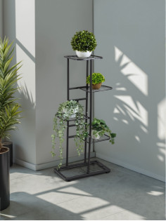 Подставка для цветов Greengo, 5 полок, 44×22×95 см, напольная, металл, тёмно-серая