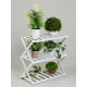Подставка для цветов Greengo, 3 полки, 50×25×46 см, напольная, бамбук, белая