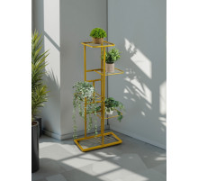 Подставка для цветов Greengo, 5 полок, 44×22×95 см, напольная, металл, цвет золотой
