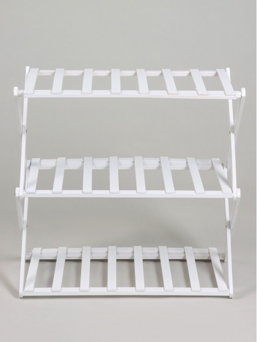 Подставка для цветов Greengo, 3 полки, 50×25×46 см, напольная, бамбук, белая
