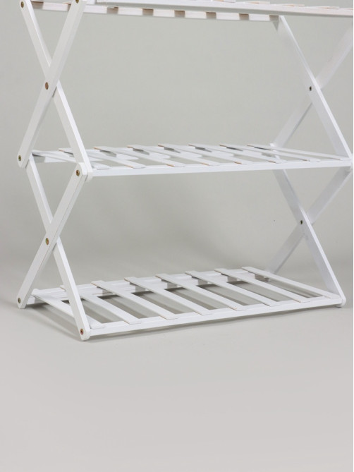 Подставка для цветов Greengo, 3 полки, 50×25×46 см, напольная, бамбук, белая
