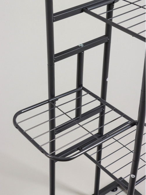 Подставка для цветов Greengo, 5 полок, 44×22×95 см, напольная, металл, тёмно-серая