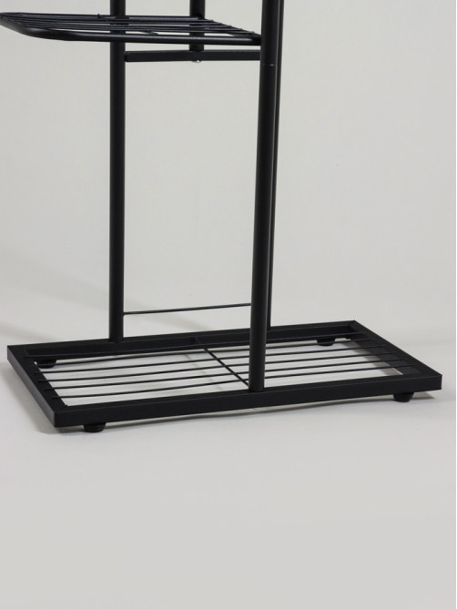 Подставка для цветов Greengo, 4 полки, 43×22×82 см, напольная, металл, чёрная