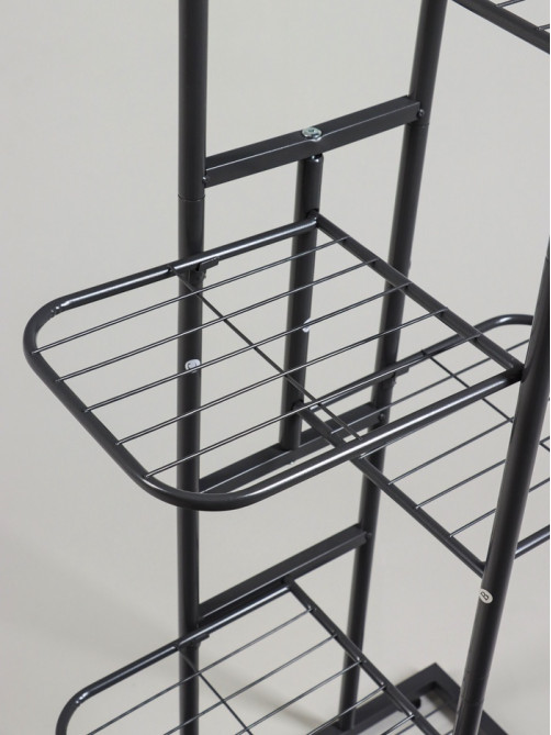 Подставка для цветов Greengo, 6 полок, 44×22×105 см, напольная, металл, тёмно-серая