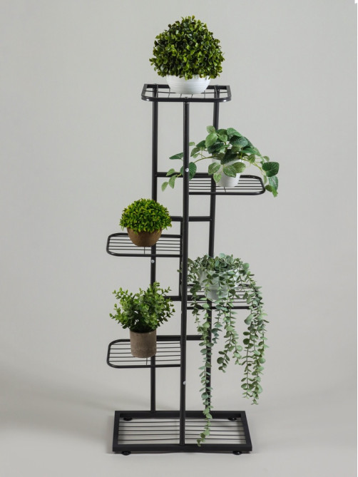 Подставка для цветов Greengo, 6 полок, 44×22×105 см, напольная, металл, тёмно-серая