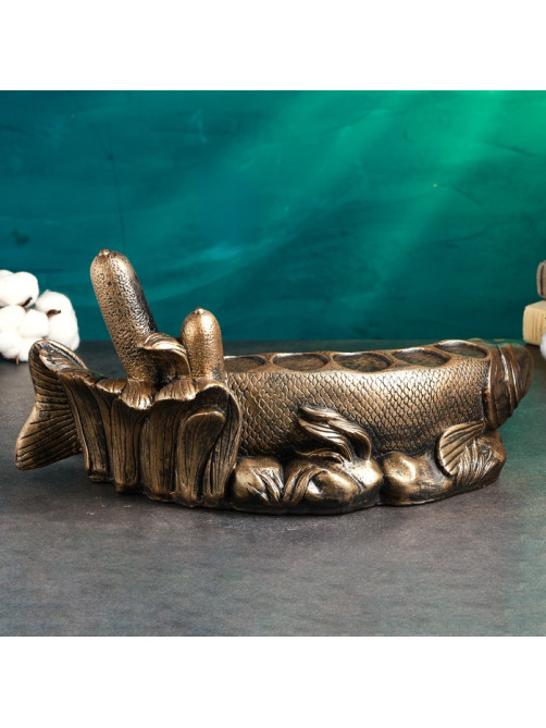 Подставка для бутылки «Рыба Щука», 46×26×22 см, бронза