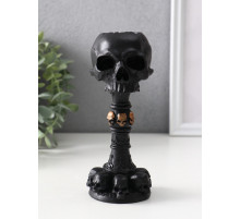 Подсвечник на 1 свечу «Череп на ножке», 16×6.5×7.5 см, чёрный