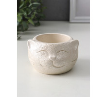 Подсвечник на 1 свечу «Кот», 6×9.5×10 см, перламутр