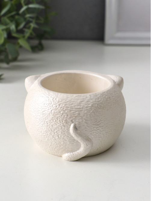 Подсвечник на 1 свечу «Кот», 6×9.5×10 см, перламутр