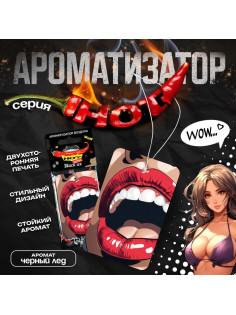 Ароматизатор в авто подвесной Cartage Hot Series, Чёрный лёд, картонный