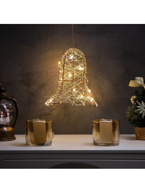 Светодиодная фигура «Колокол» 20×15×15 см, 20 LED, от батареек AAx2, свечение тёплое белое