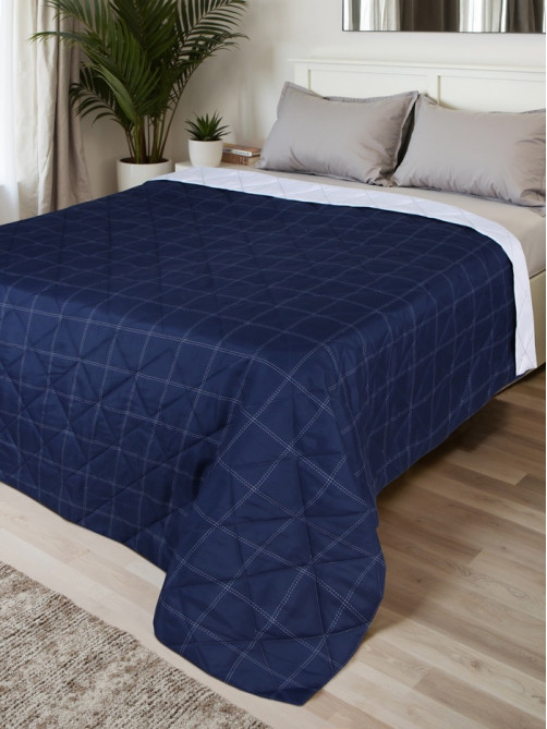 Покрывало евро макси LoveLife Cage: dark blue, 240×210±5 см, микрофайбер