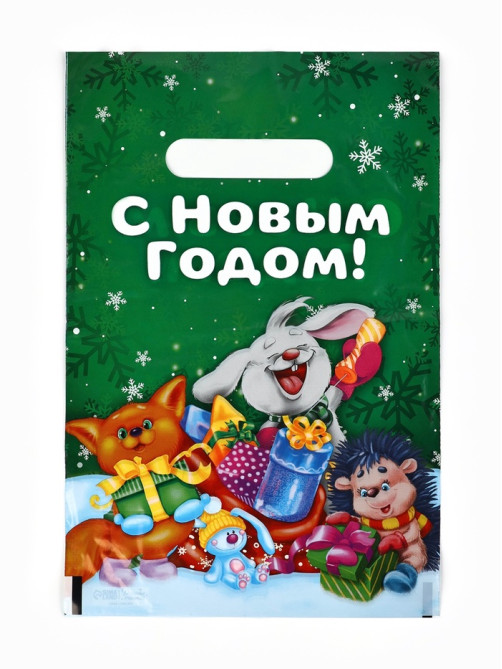 Пакет подарочный новогодний полиэтиленовый «Новый год», 20×30 см