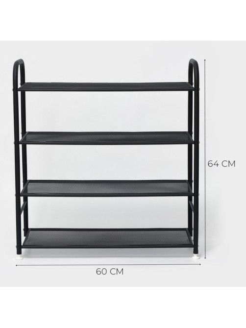 Обувница металлическая LaDо́m, 4 яруса, 60×27×64 см, чёрная