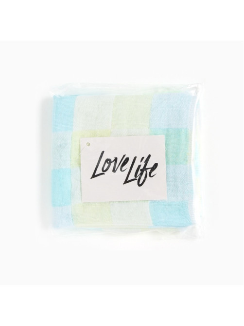 Полотенце LoveLife «Клеточки», 26×50 см, хлопок 100%, голубое