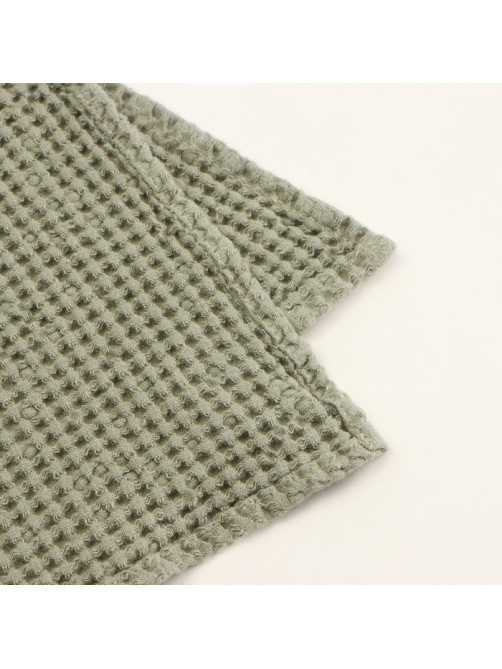 Полотенце вафельное SL HOME: Linen «Олива», 60×140 см, оливковое