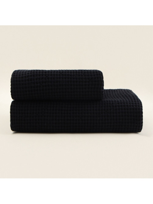 Полотенце вафельное SL HOME: Linen «Дарк Маре», 60×140 см, чёрное