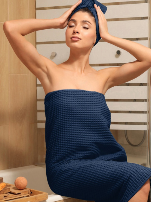 Банные полотенца LoveLife Waffle blue, 2 шт.: 100×150, 50×100 см, хлопок 100%