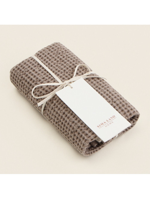 Полотенце вафельное SL HOME: Linen «Саббиа», 60×140 см, бежевое