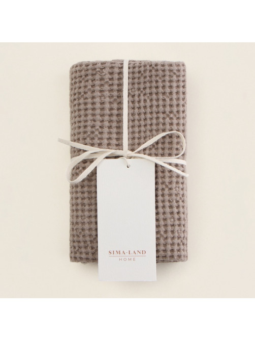 Полотенце вафельное SL HOME: Linen «Саббиа», 60×140 см, бежевое
