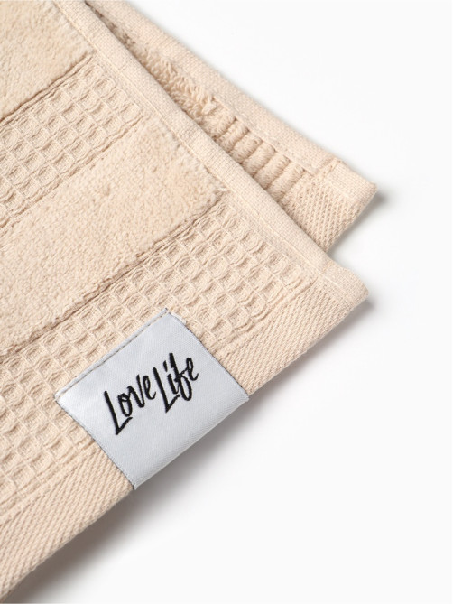 Полотенце вафельное LoveLife «Макан» 70×130 см, хлопок 100%, бежевое