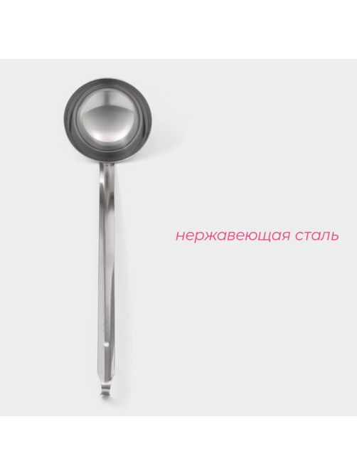 Половник Доляна Everyday, 300 мл, 44×10.5 см, нержавеющая сталь, серебристый