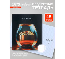 Предметная тетрадь по алгебре Calligrata TOP «Школьный стиль», 48 листов, в клетку, со справочным материалом, пластиковая обложка
