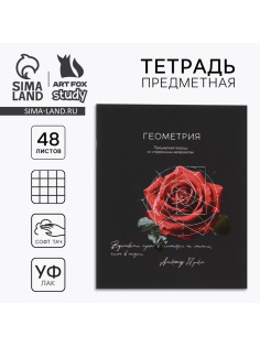 Тетрадь в клетку, предметная, 48 л., на скрепке, А5 «Силуэт. Геометрия»
