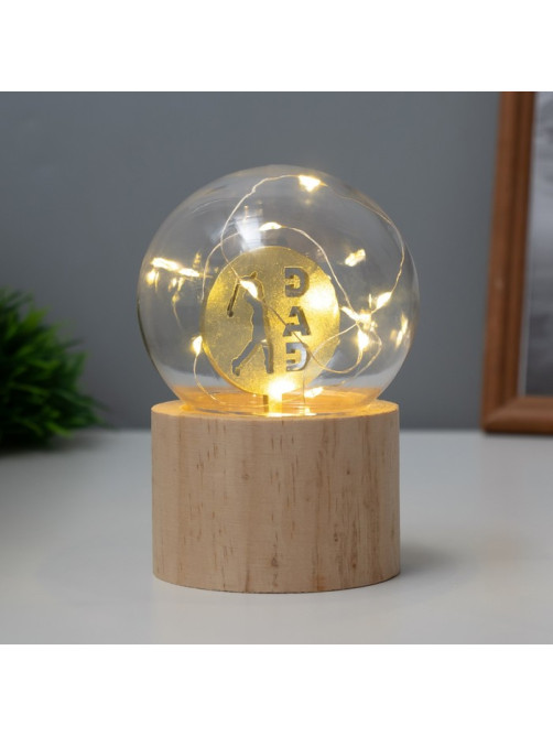 Фигурка световая RISALUX «Папа», LED-ночник, 3×AG10, шар-8 см, 6.5×6.5×11.5 см